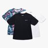Hyperfied Wave T-Shirt 3-pak, Black/White/Tropical Flower