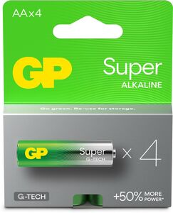 GP Super Alkaline G-TECH AA/LR6 Batterier 4-Pak