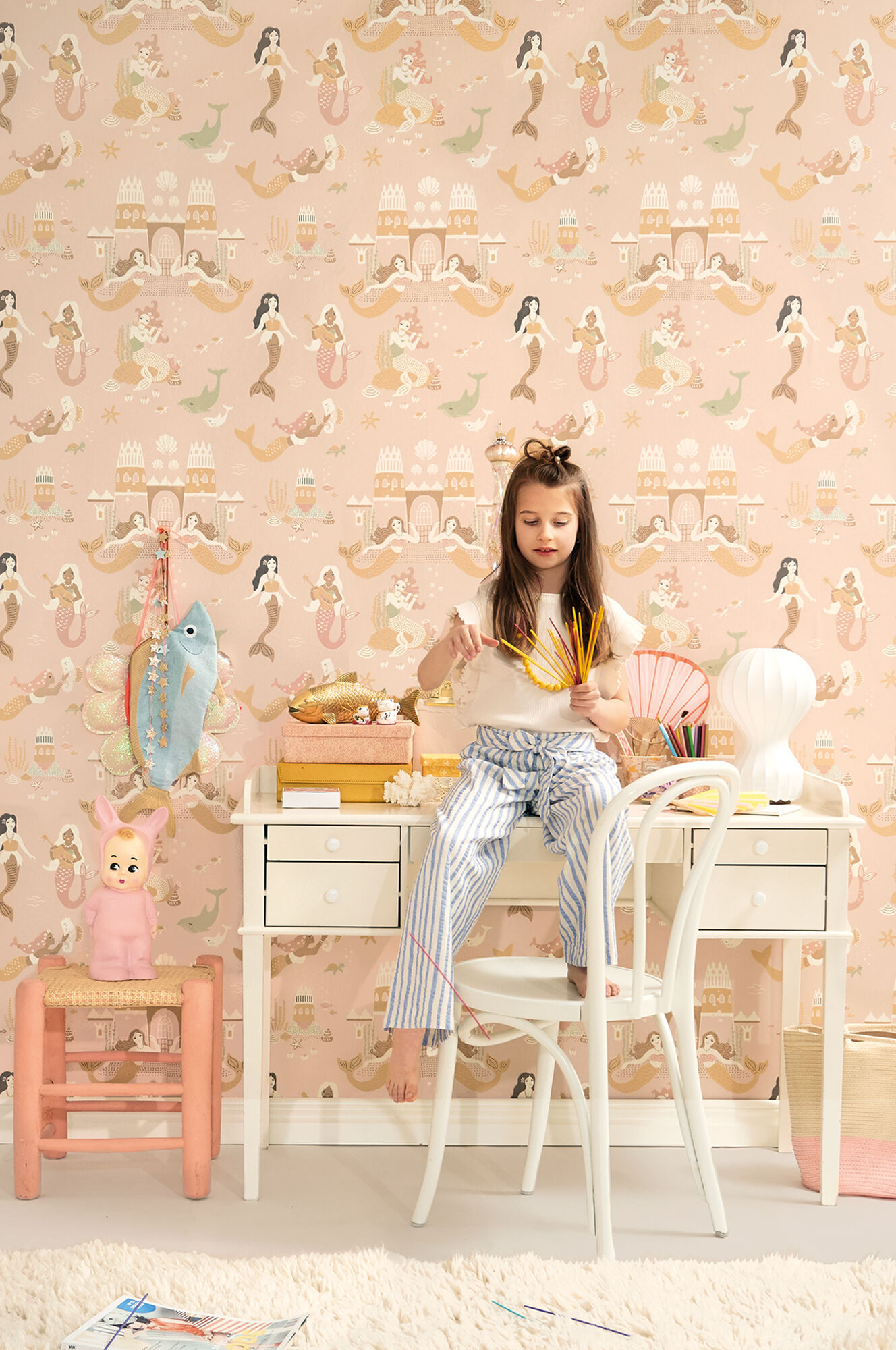 Majvillan Tapet Mermaid Reef, Sweet Pink