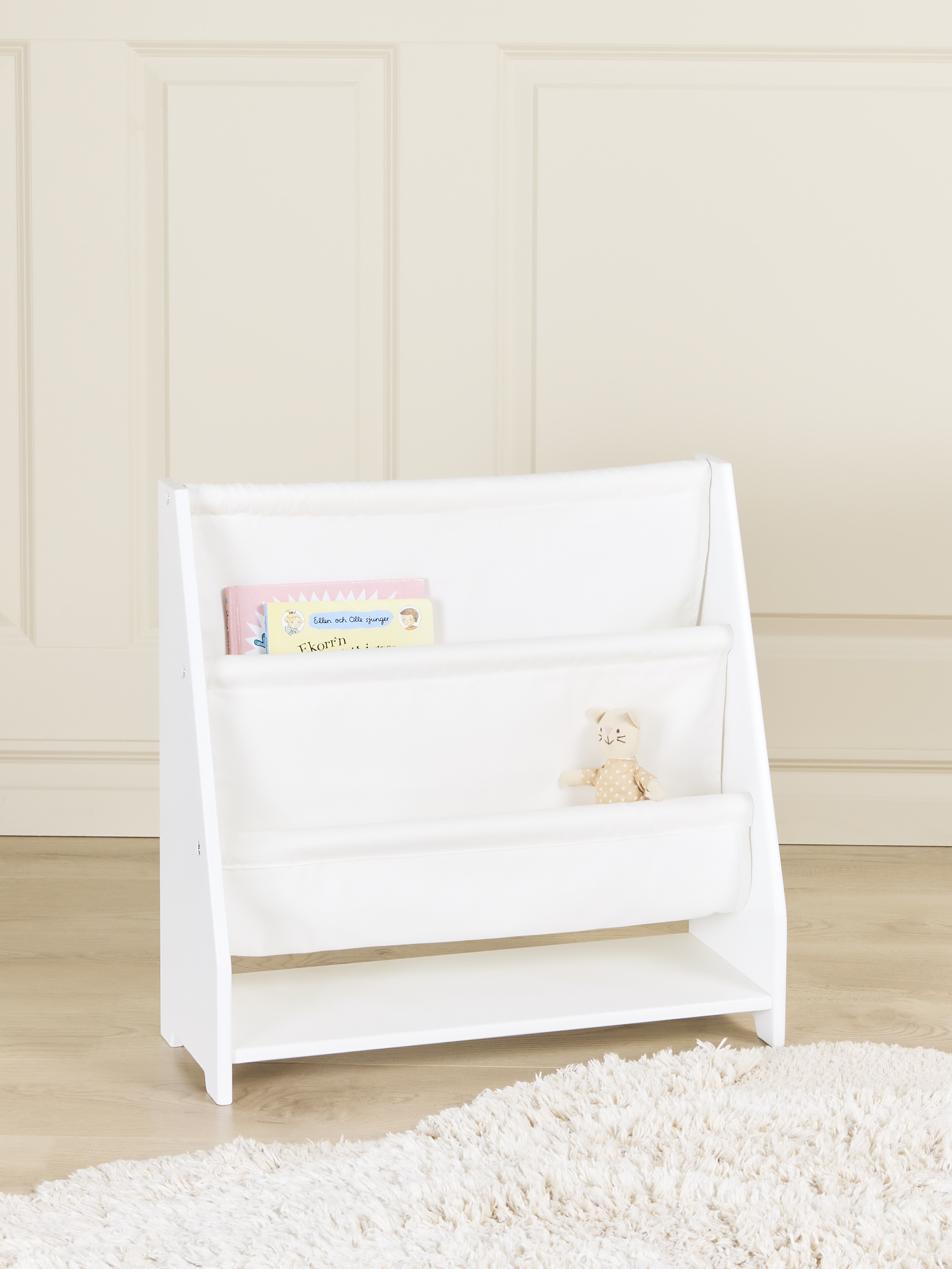 Alice & Fox Canvas Mini Bogreol, Hvid, Børnemøbler, Indretning børneværelse