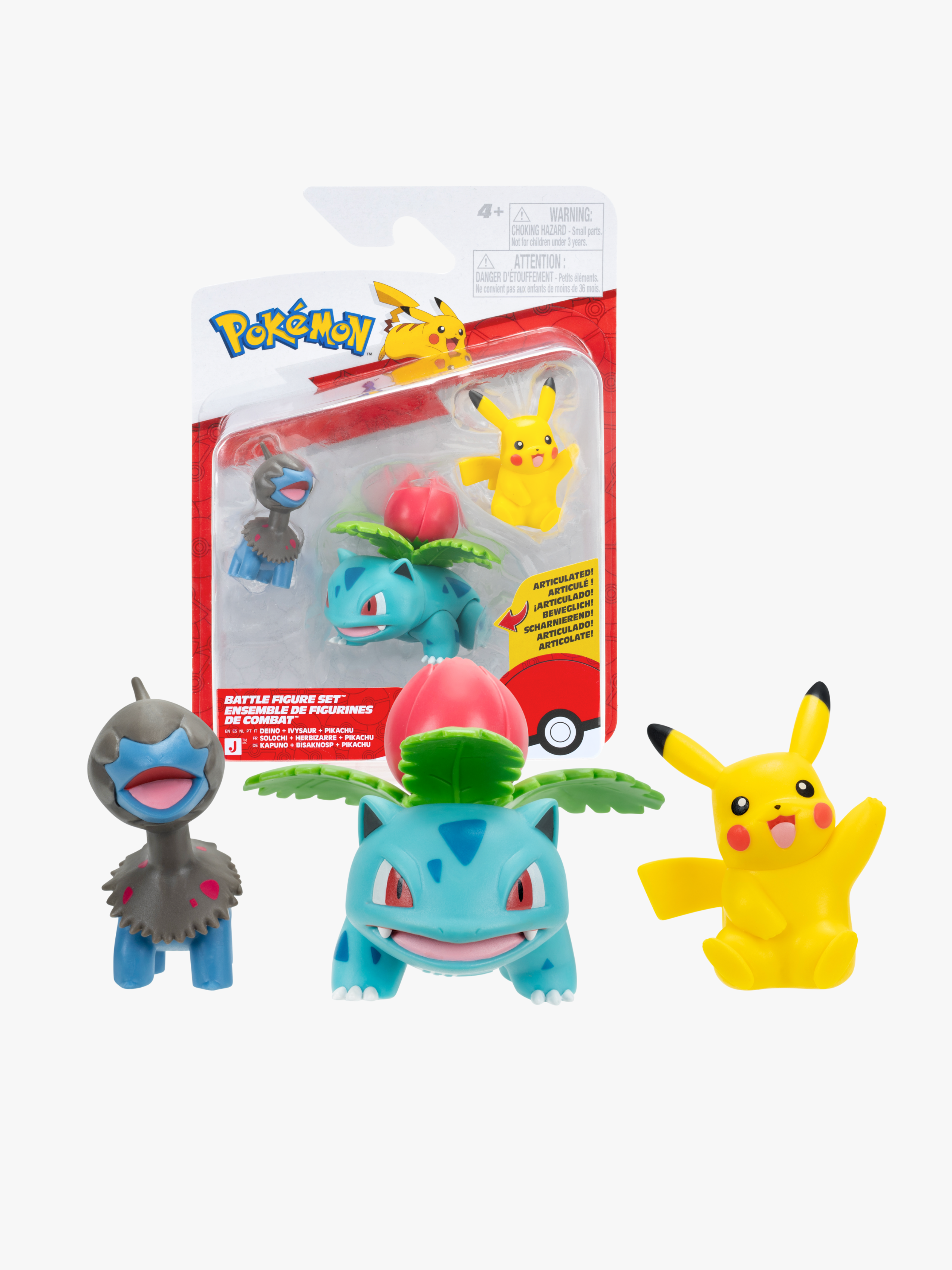 Pokémon Battle-figur Pikachu Ivysaur &  Deino 3-pak