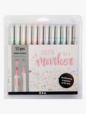 Creativ Company Sketch Marker Tusser Pastelfarver 12-pak