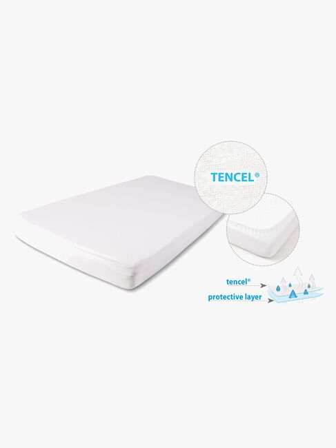 BabyMatex Tencel Vandtæt Stræklagen til Juniorseng 70 x 140 cm, Hvid