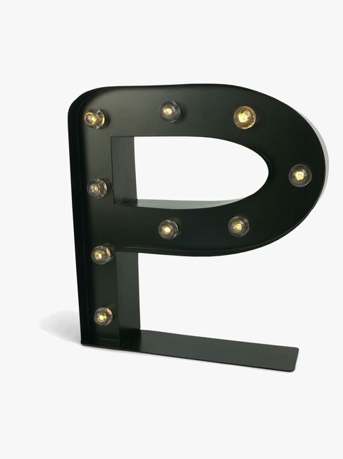 Minitude Bogstavslampe P, Sort