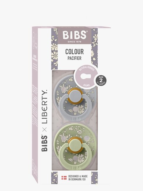 BIBS x Liberty Colour Sut 2-Pak Latex Str. 2 Rund, Capel/Sage Mix