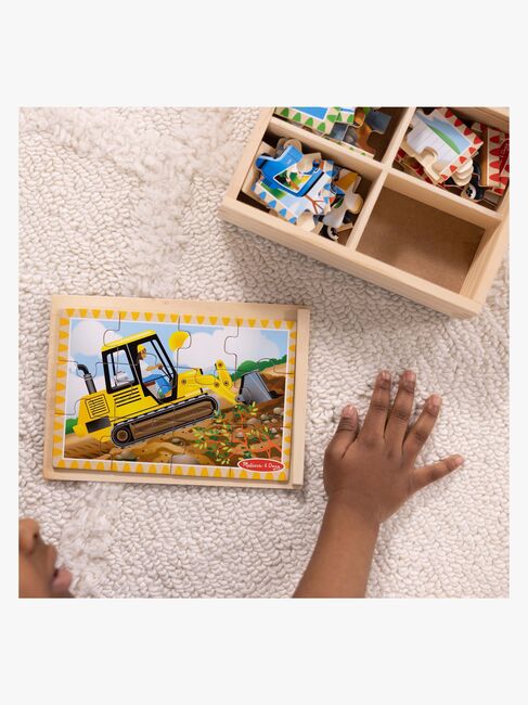 Melissa & Doug Puslespil Bygge- og Anlægskøretøjer 4-i-1 12 Dele