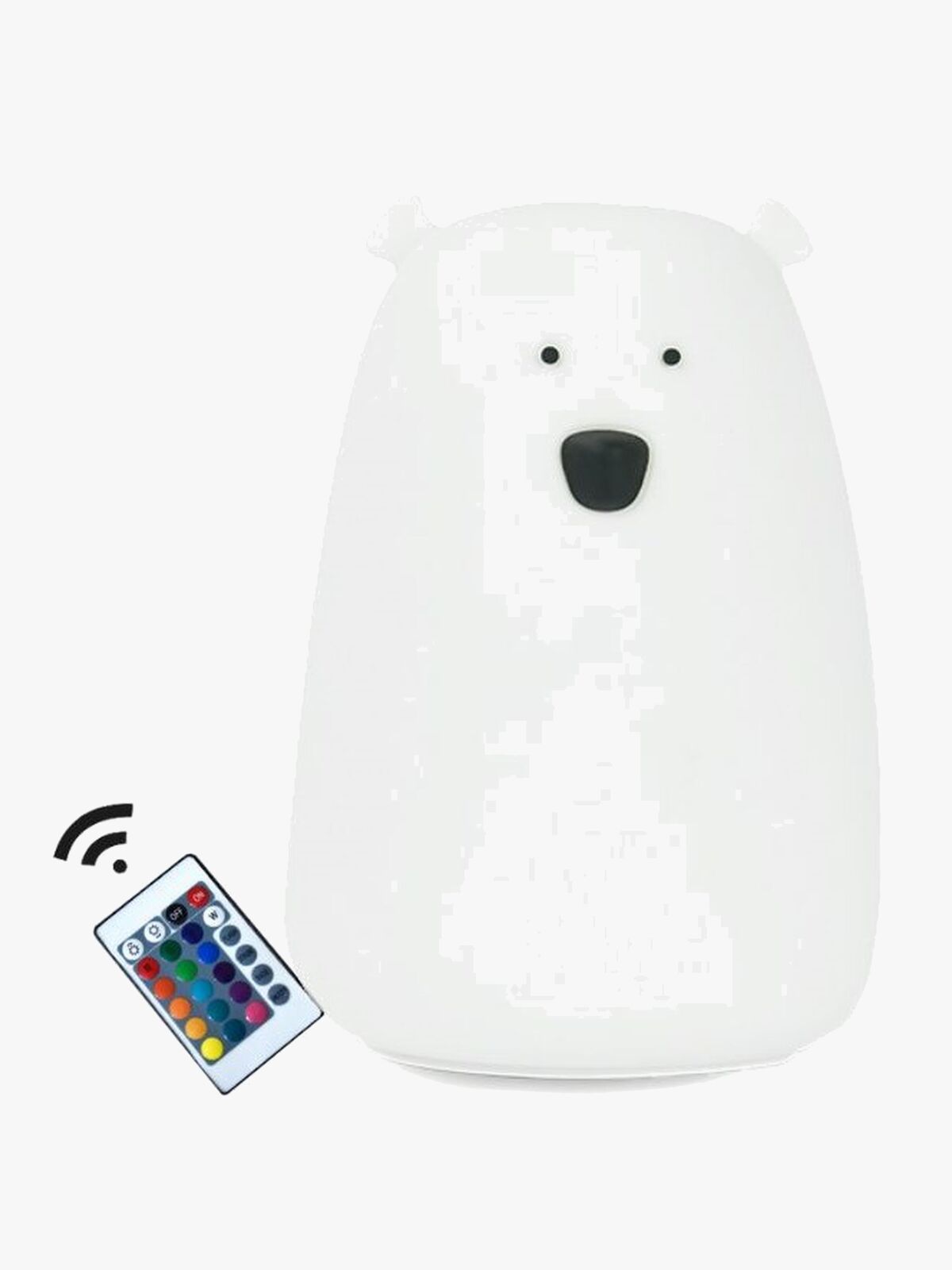 Rabbit & Friends Lampe Bjørn m. Fjernkontrol, Hvid