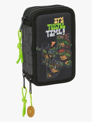 Ninja Turtles Tredelt Penalhus, Grå/Sort