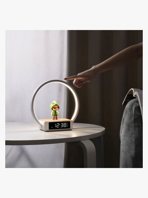 Lippa Natlampe med Vækkeur, Hvid