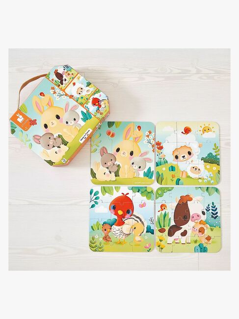 Janod Bondegårdsdyr Puslespil med Progressiv Sværhedsgrad 4-i-1 43 Brikker