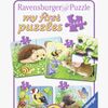 Ravensburger Puslespil Skovdyr 2, 4, 6 & 8 Brikker