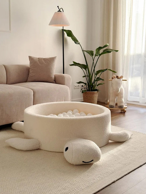 MeowBaby Boucle Turtle Boldbassin, Oat Biscuit Beige