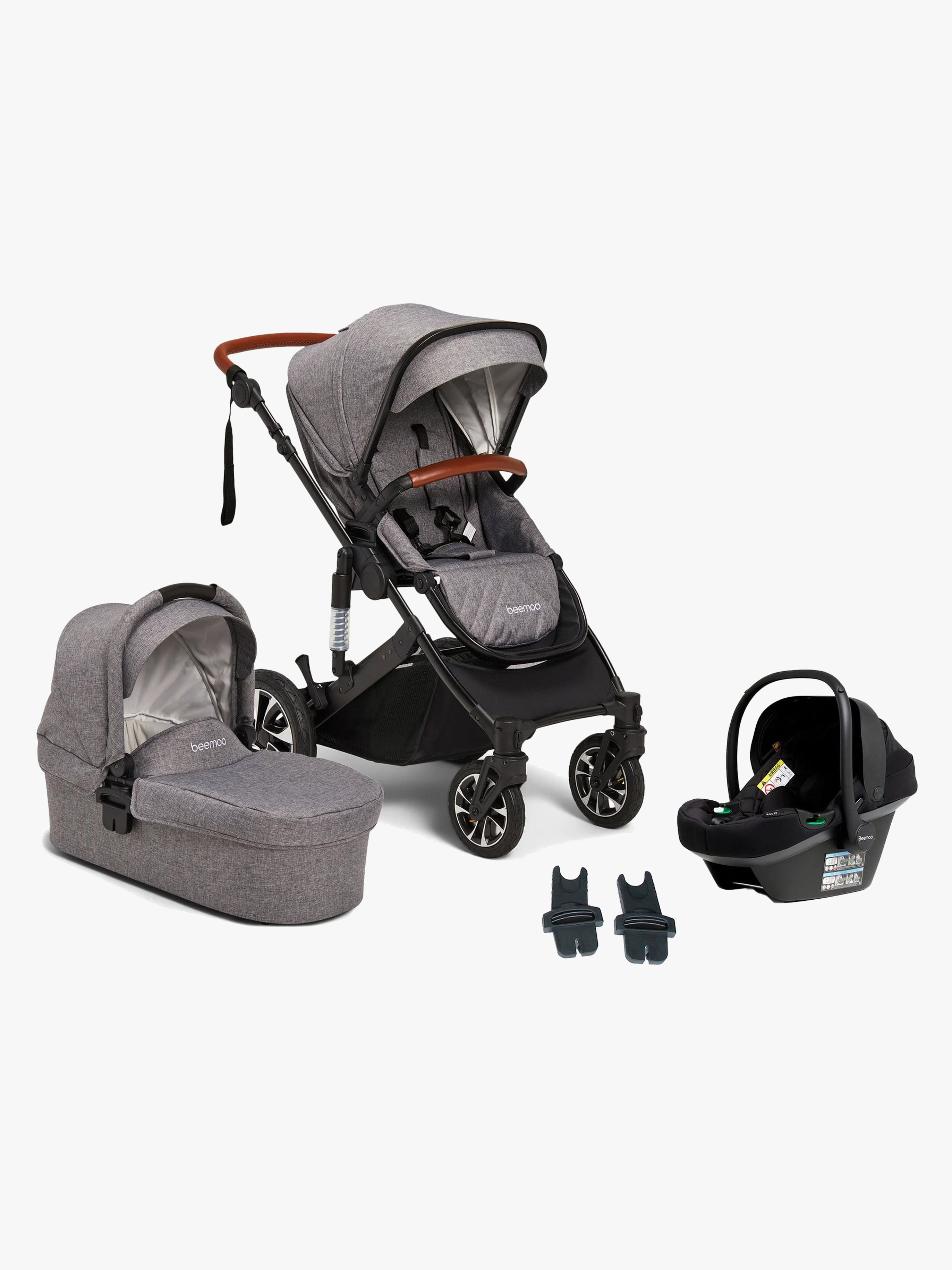 Beemoo Maxi 4 Duovogn inkl. Route i-Size Autostol Baby, Grey Black/Black Stone