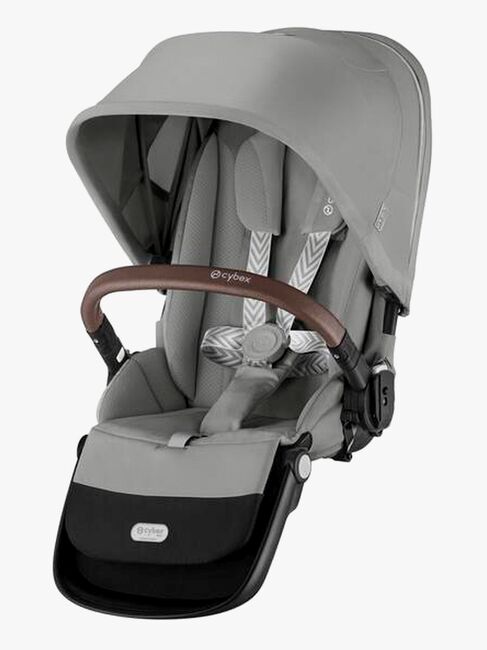 Cybex e-Gazelle S Søskendevogn inkl. Liggedel, Stone Grey/Silver