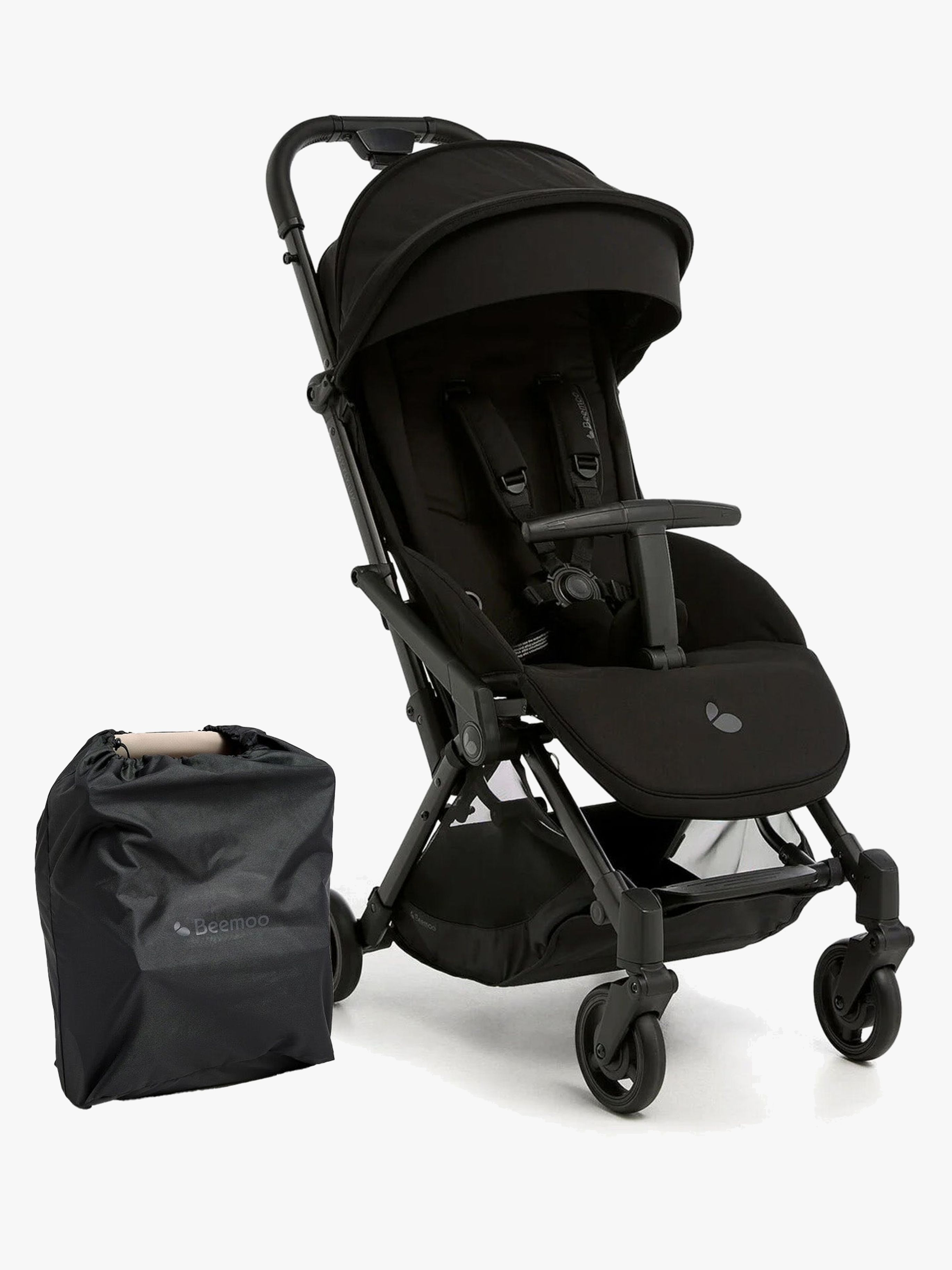 Beemoo Easy Fly Lux 4 Klapvogn inkl Transporttaske, Jet Black