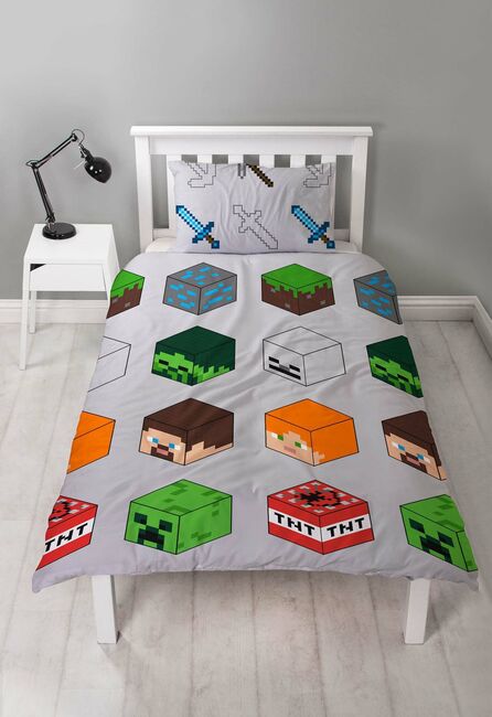Minecraft Pixel Sengesæt 140 x 200 cm