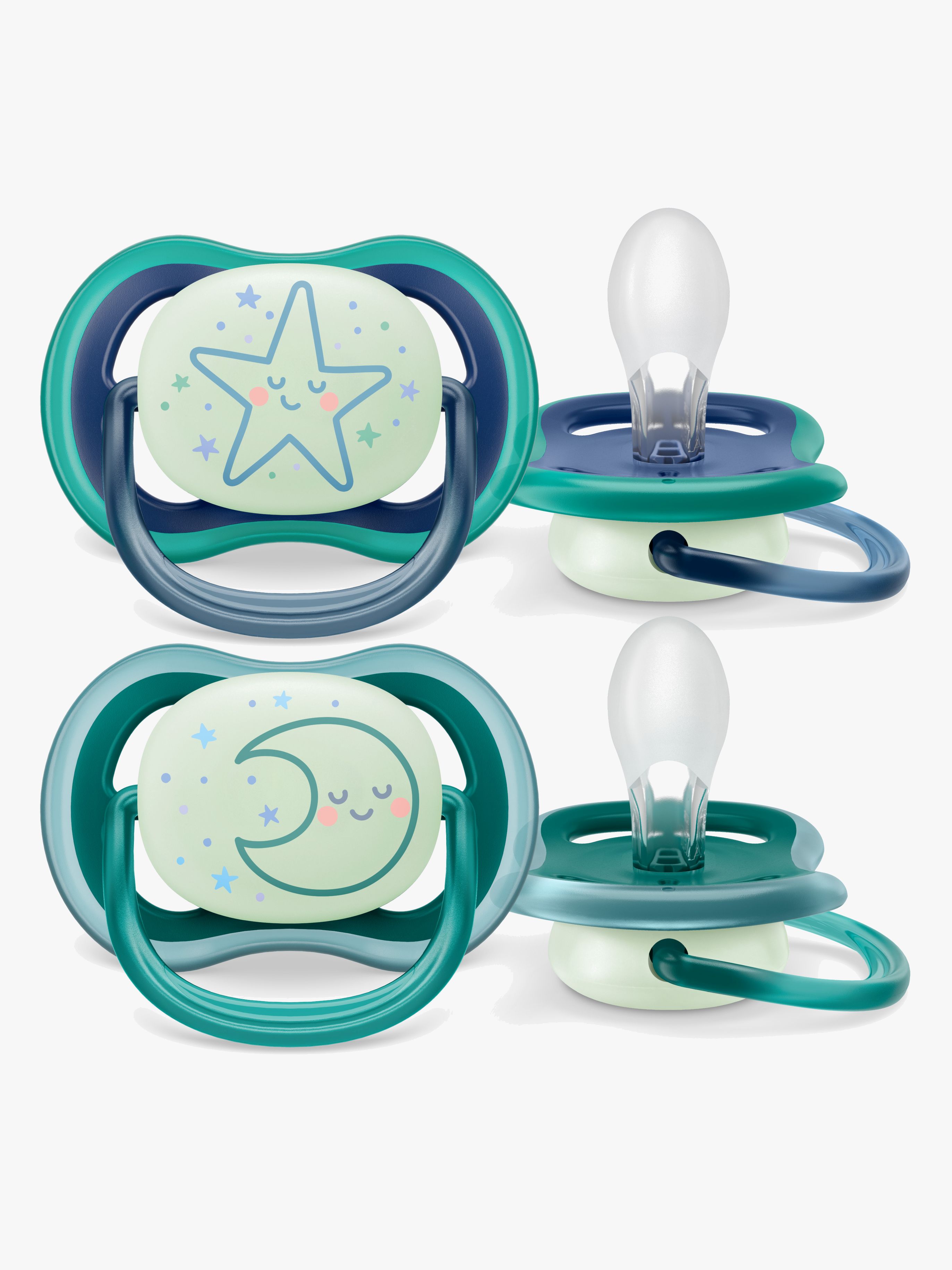 Philips Avent Ultra Air Night Sutter 2-Pak 6-18m, Grøn/Blå