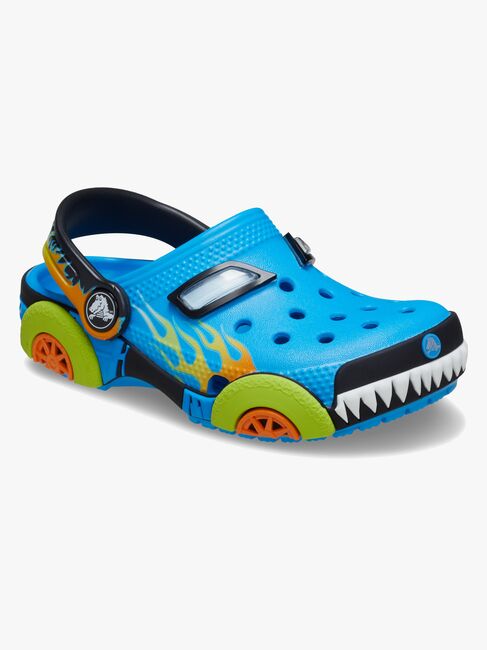 Crocs Classic IAM Monster Truck Kids Clogs, Neon Ocean