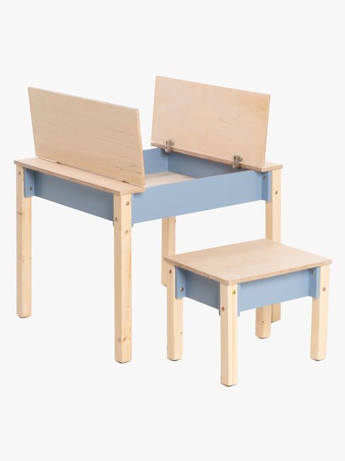 Family-scl Smart Opbevaring Bord med Stol, Dusty Blue