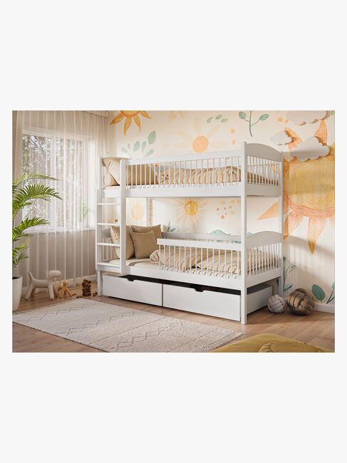 Lano Meble LUNA Køjeseng 90x200, Hvid