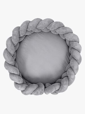 MeowBaby Aesthetic Babynest med Flettet Beskyttelse & Legetæppe, Grey