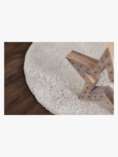 Teddy Gulvtæppe Rund 160, Hvidt