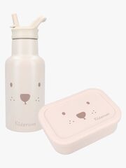 Kidzroom Stainless Steel Drikkedunk & Silikone Madkasse Beary Excited, Beige