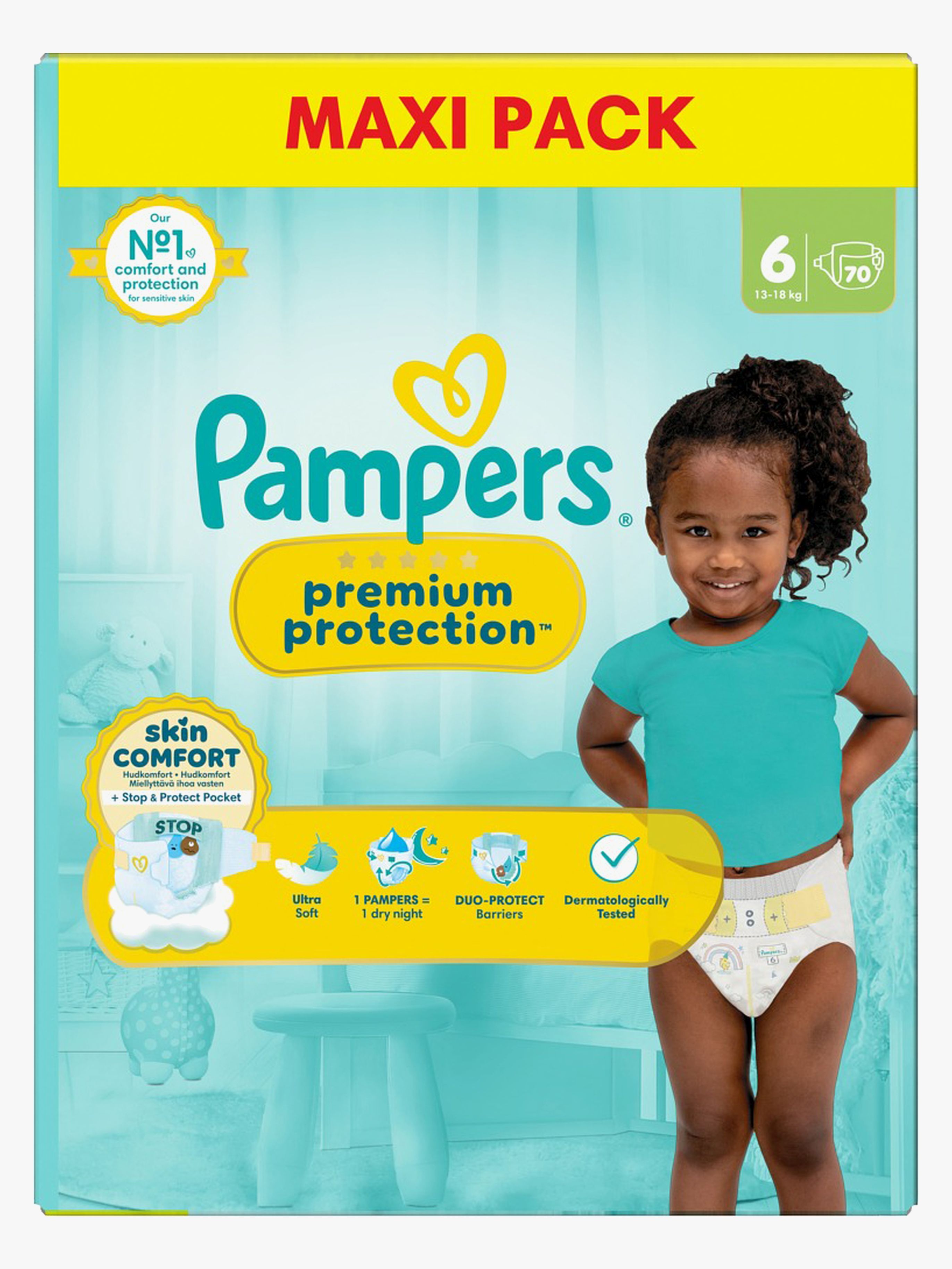 Pampers Premium Protection Bleer Str. 6 13-18 kg 70-pak