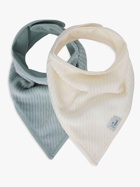 Jollein Velvet Rib Bandana Savlemække 2-pak, Sea Green/Ivory