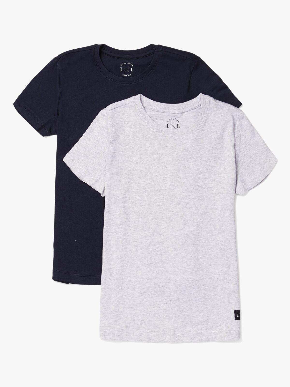 Luca & Lola Davide T-Shirt 2-pak, Grey Melange/Navy