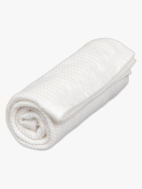 Vinter & Bloom Soft Grid Hæklet Babytæppe, Bright White