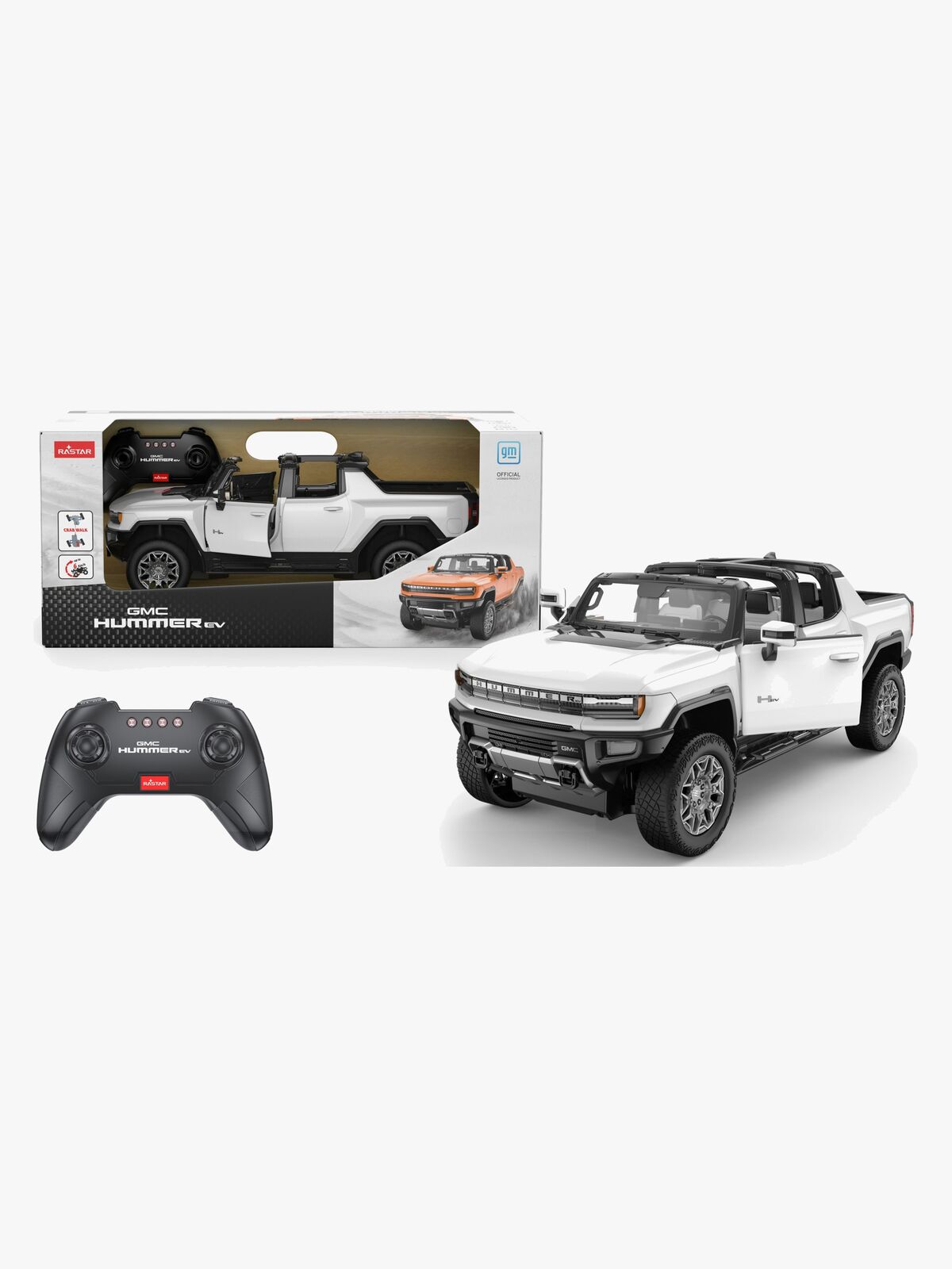 Rastar Hummer EV Fjernstyret Bil 1:16, Hvid