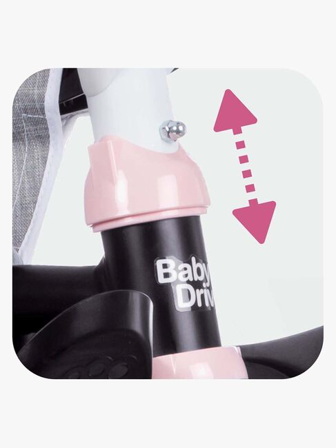 Smoby Trehjulet Cykel Baby Driver Plus, Pink