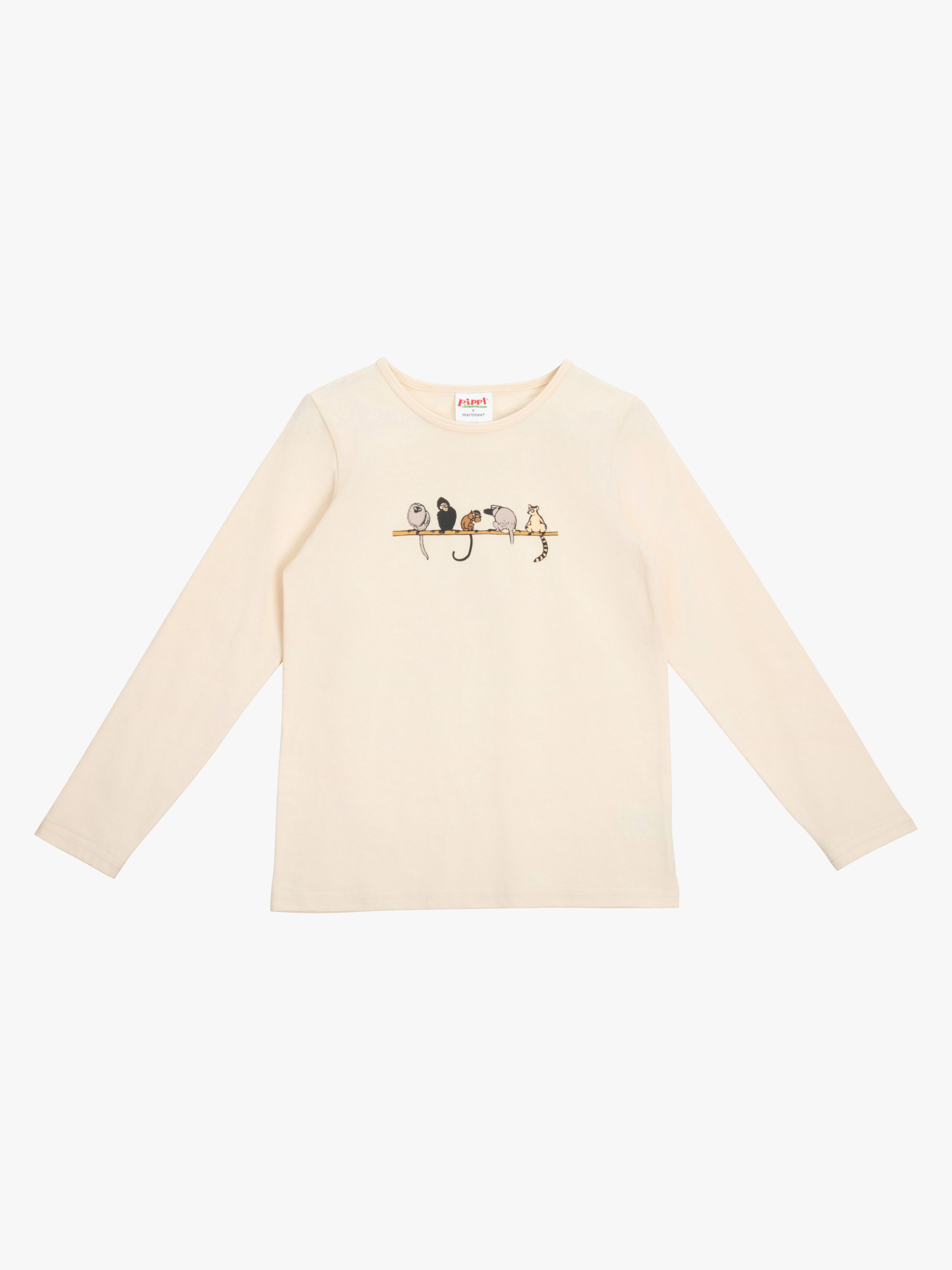 Pippi Langstrømpe x Martinex Strongest Girl T-shirt, Kitt, 104