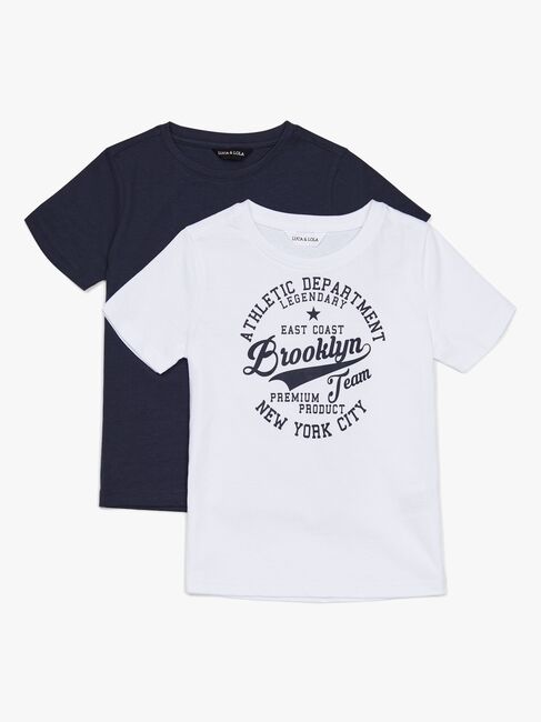 Luca & Lola Paulo T-Shirt 2-pak, White/Navy