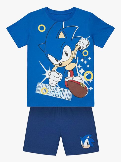 Sonic T-shirt & Shorts Sæt, Blå