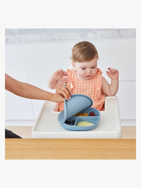 b.box Tallerken med Låg Silikone, Ocean