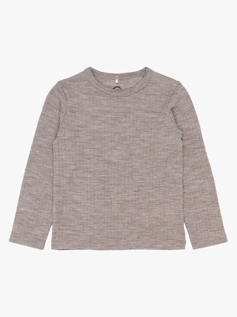 Mikk-Line  Langærmet T-shirt Merinould, Melange Denver