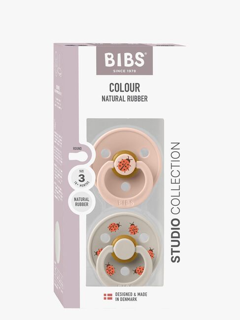 BIBS Studio Colour Ladybug Sut 2-pak Latex Str. 3, Blush
