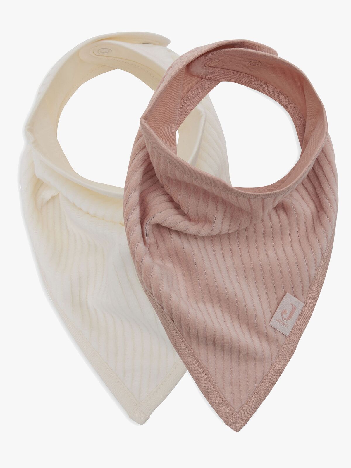 Jollein Velvet Rib Bandana Savlemække 2-pak, Wild Rose/Ivory