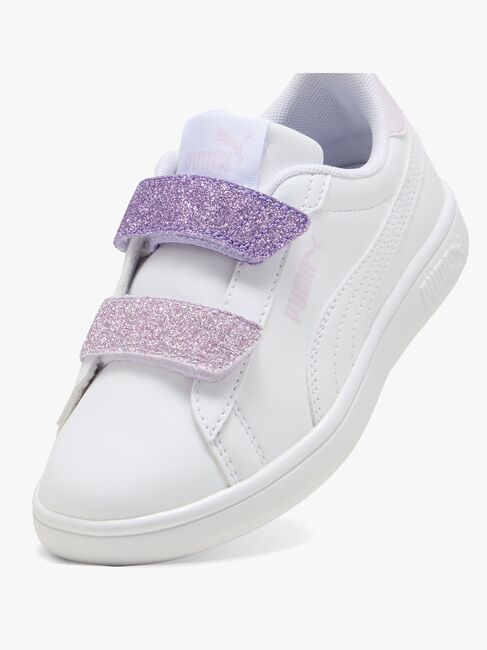 Puma Smash 3.0 Glitter Velcro V PS Sneakers, Hvid