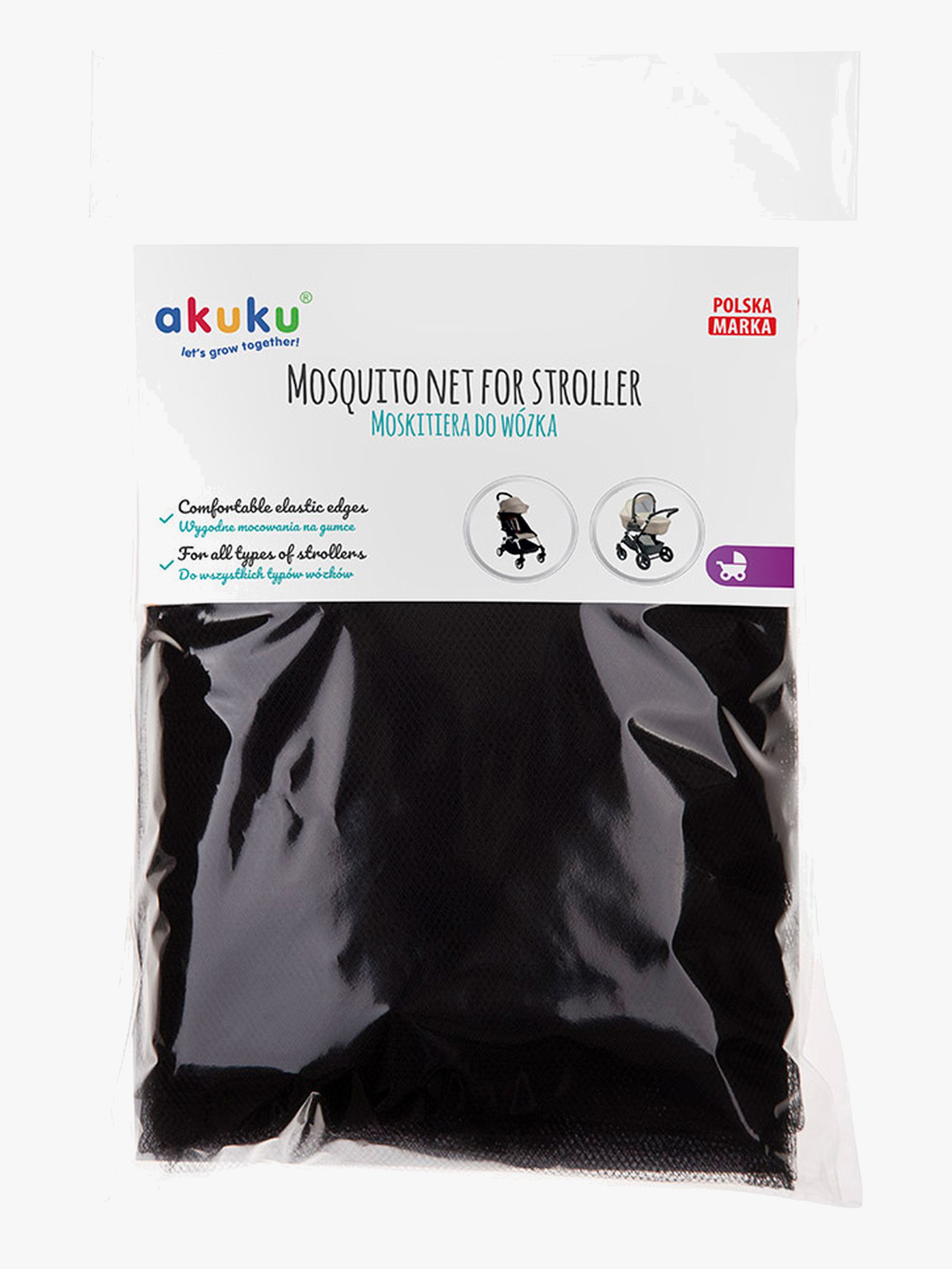 AKUKU Myggenet til Vogn, Sort
