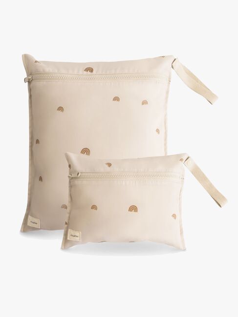 Mushie vandtæt vådtaske 2-pak, Rainbow