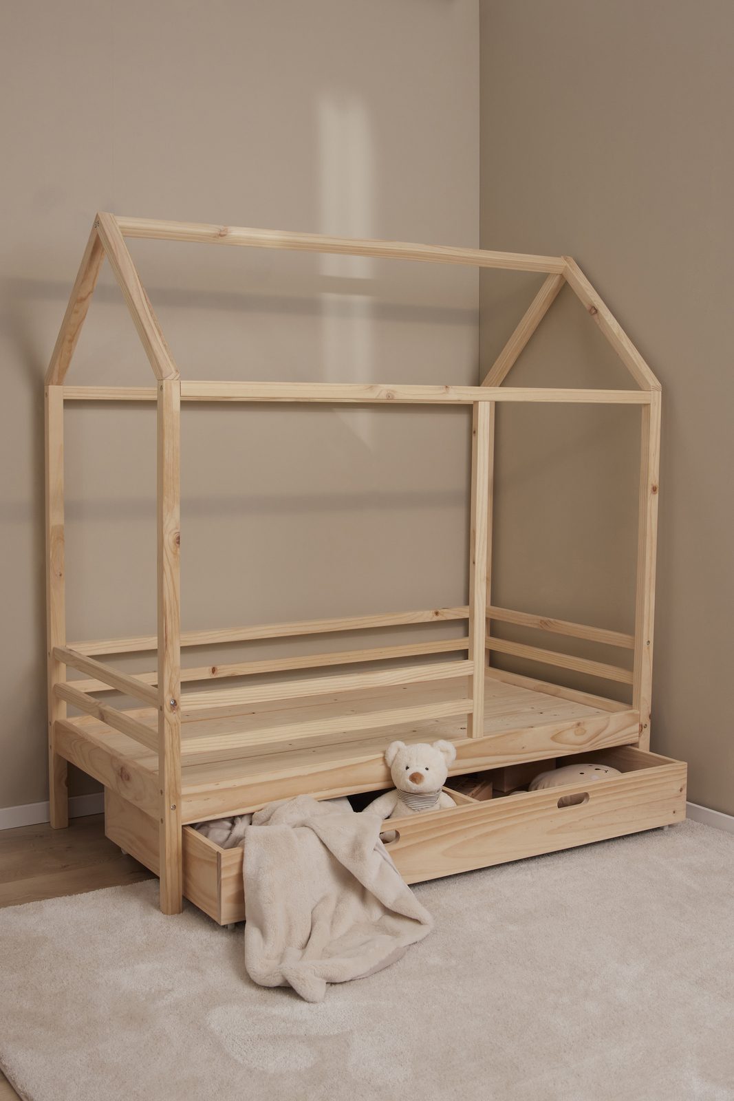 Minitude Nordic Jax Juniorseng 70x140 inkl. Sengeskuffe, Natur