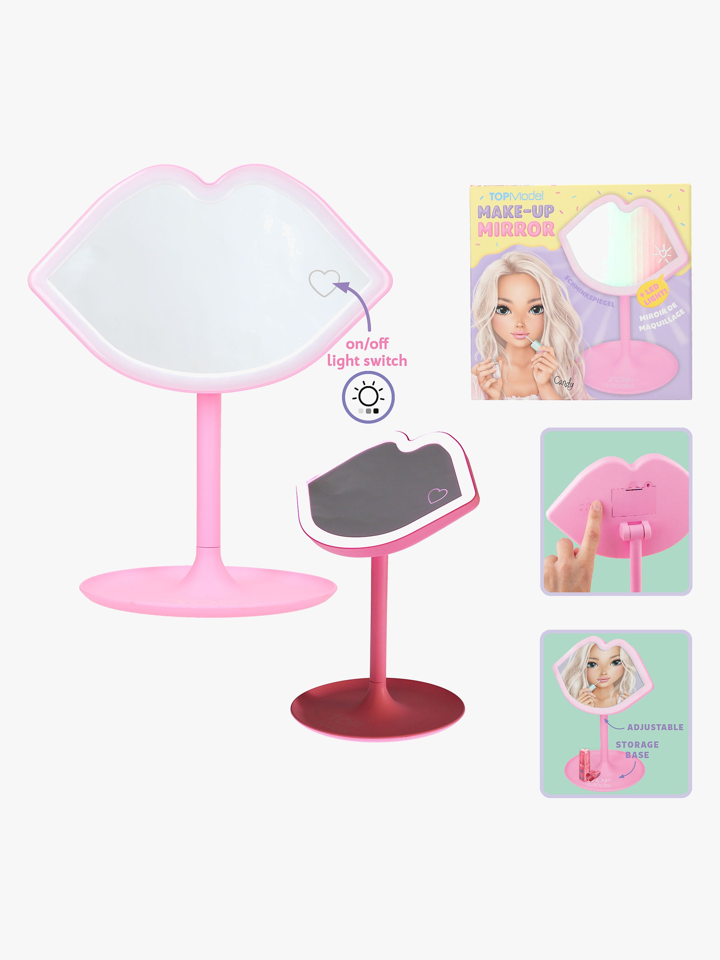 TOPModel Makeupspejl med LED-lys Candy Glam