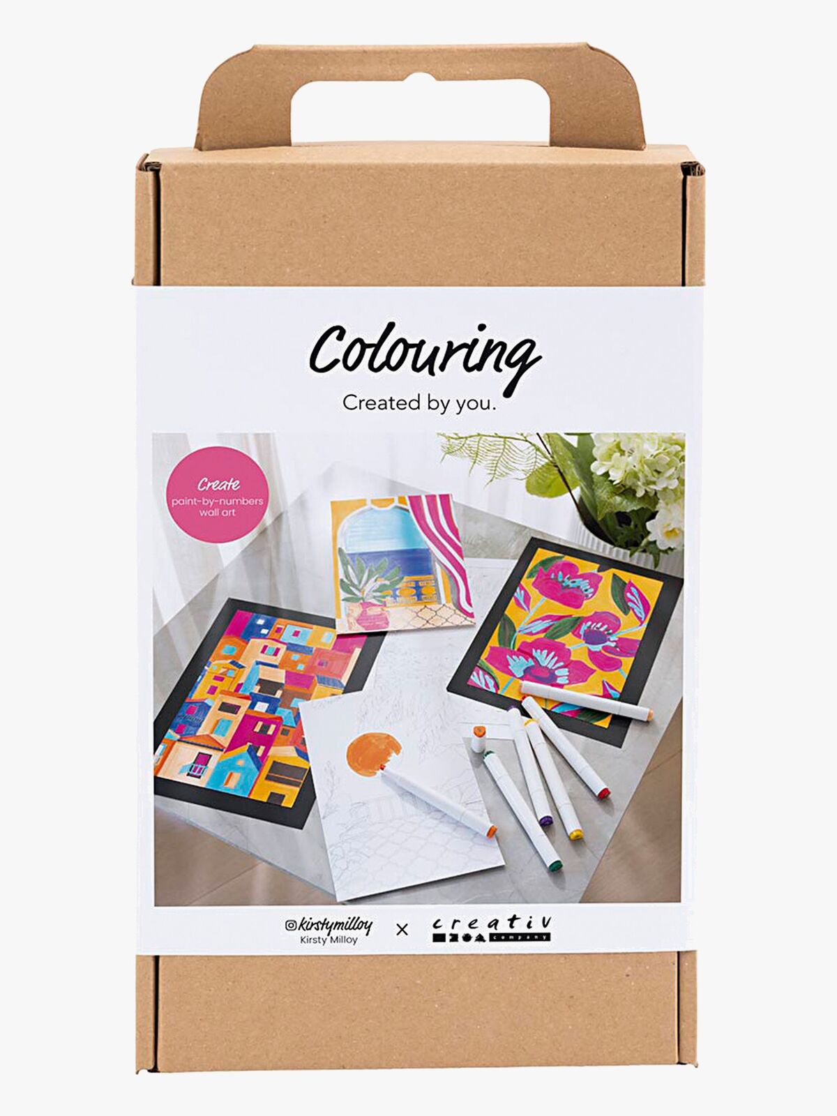 Creativ Company Malesæt Farvelægning Mal Efter Tal med Tusser, Pink