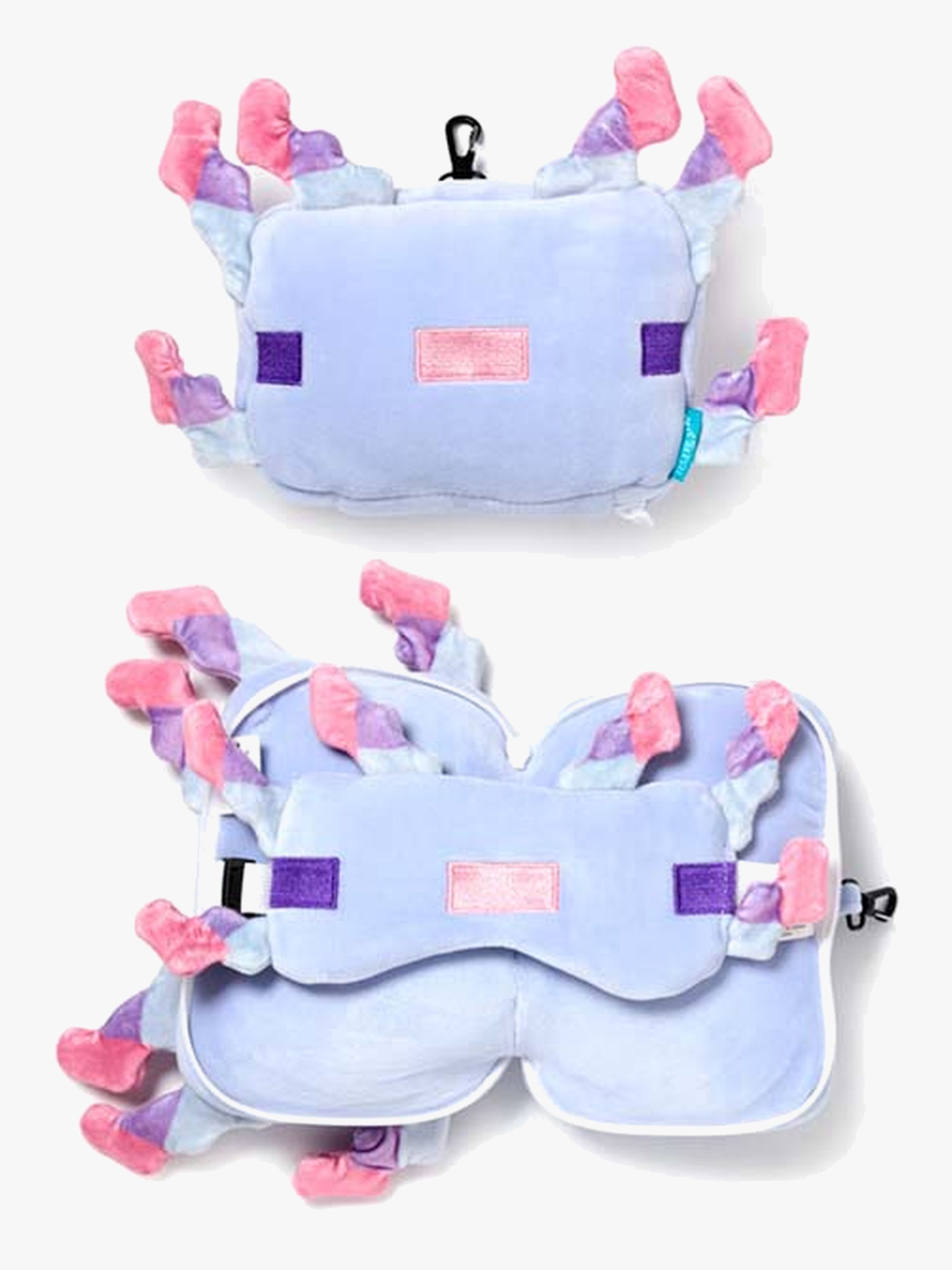 Relaxeazzz Plush Minecraft Rejsepude &  Øjenmaske, Axolotl