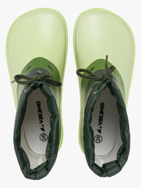 Viking Alv Paw Print Barefoot Gummistøvler, Light Green/Green