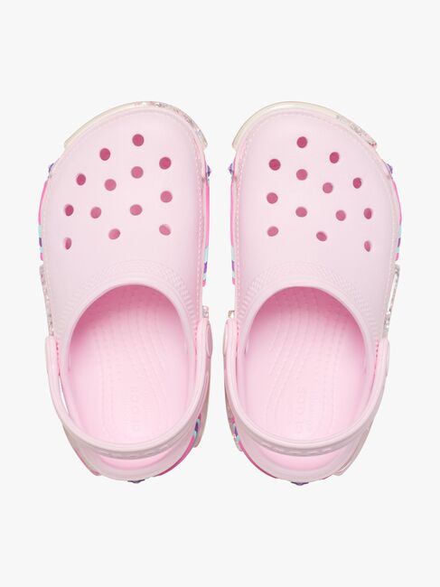 Crocs Classic Star Sparkle Kids Clogs, Pink Milk