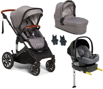 Beemoo Maxi 4 Duovogn inkl. Route i-Size Autostol Baby & ISOFIX Base, Grey Black/Mineral Gray